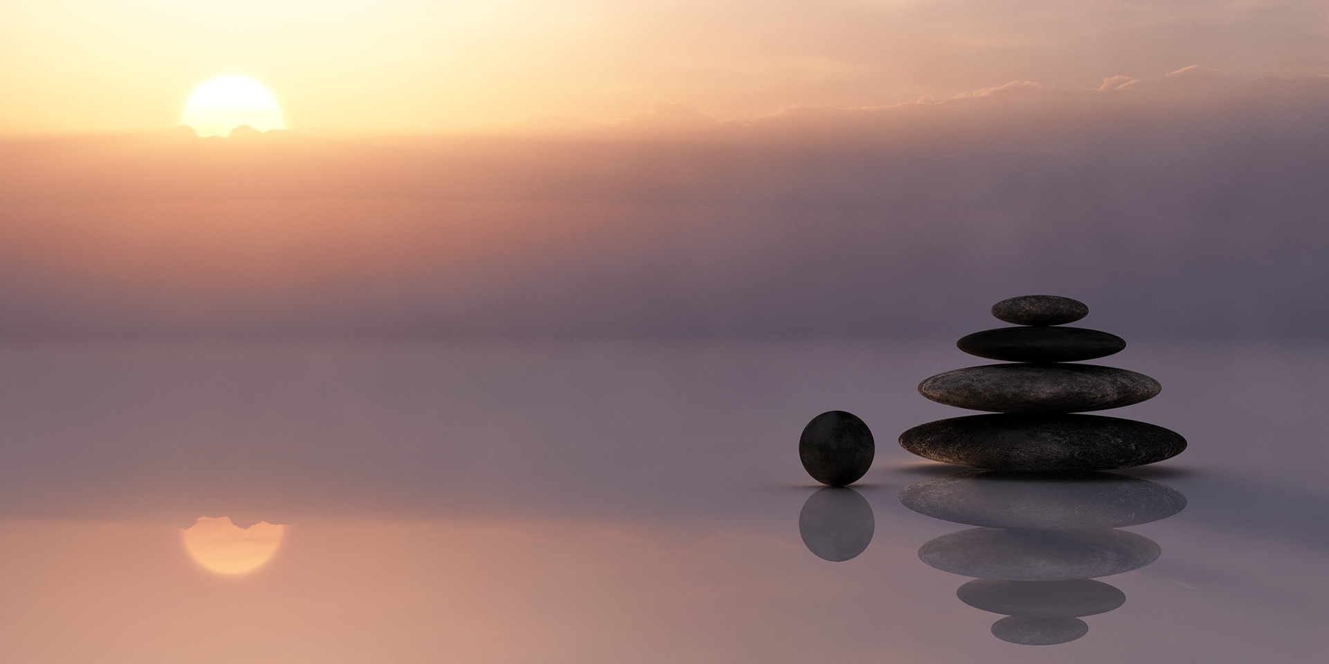 Rocks on water